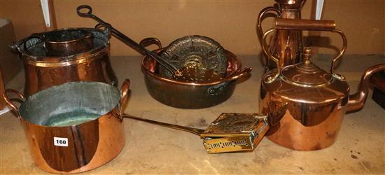Assorted copper wares and fire accessories(-)